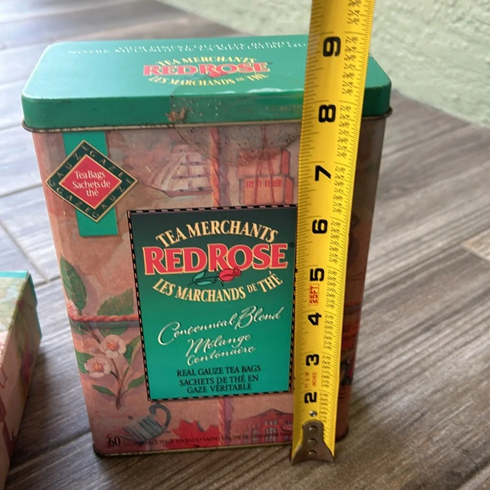 Vintage 💯 Anniversary Red Rose 🌹 tea canister and box - Picture 3 of 8